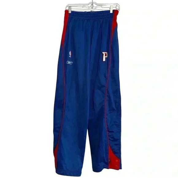 Reebok Vintage Detroit Pistons Blue Tear Away Team Apparel Pants Size Medium - Picture 1 of 7